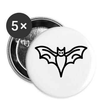 Contour de chauve-souris mystique pour Halloween - Lot de 5 grands badges (56 mm) - blanc - Devant