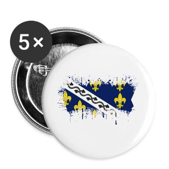 Bosnien in der Herzegowina Europa Sarajavo Flagge Mostar - Buttons groß 56 mm (5er Pack) - Weiß - Vorne
