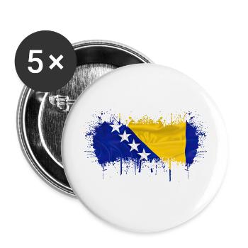 Bosnie-Herzégovine europe sarajavo drapeau mostar - Lot de 5 grands badges (56 mm) - blanc - Devant