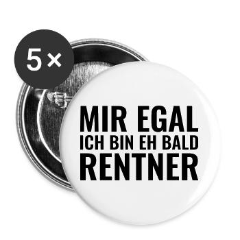 Rentner - Buttons groß 56 mm (5er Pack) - Weiß - Vorne
