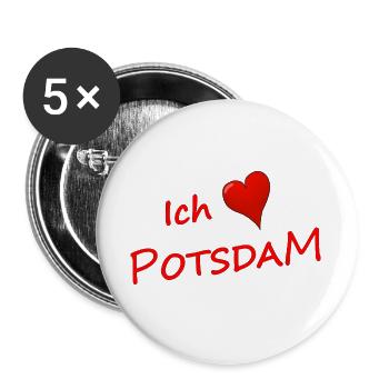 I love Potsdam - Buttons large 2.2''/56 mm (5-pack) - white - Front