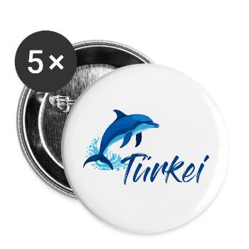 Vacances Dolphin Turquie - Lot de 5 grands badges (56 mm) - blanc - Devant