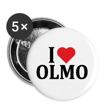 T-Shirt I love Elm T-Shirt Geschenkidee - Buttons groß 56 mm (5er Pack) - Weiß - Vorne