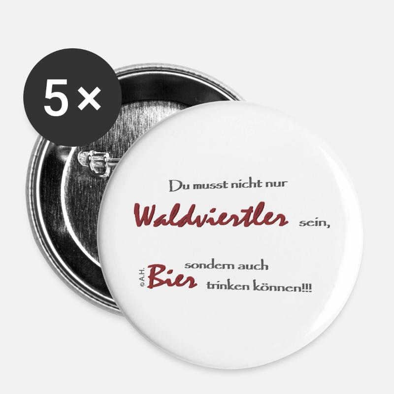 Waldviertel beer - Buttons large 2.2''/56 mm (5-pack) - white