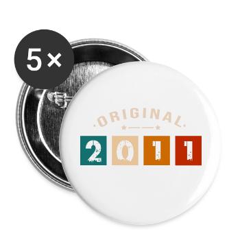 Original 2011 Vintage - Présent D’anniversaire 201 - Lot de 5 grands badges (56 mm) - blanc - Devant