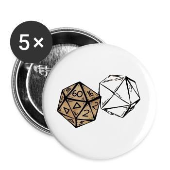 Sketch of a role-playing cube painted RPG - Buttons large 2.2''/56 mm (5-pack) - white - Front
