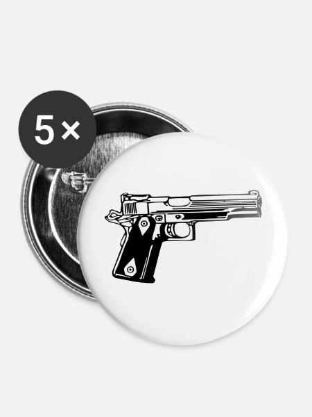 revolver - Buttons groß 56 mm (5er Pack) - Weiß