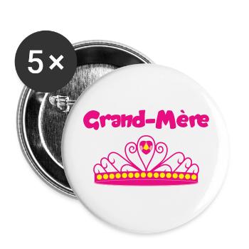 Grand Mère - Lot de 5 grands badges (56 mm) - blanc - Devant