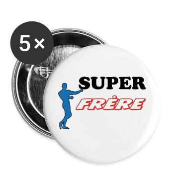 SUPER Frère - Lot de 5 grands badges (56 mm) - blanc - Devant