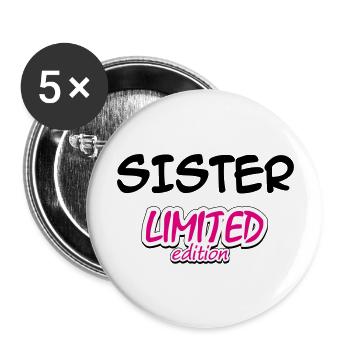 SISTER LIMITED EDITION - Buttons large 2.2''/56 mm (5-pack) - white - Front