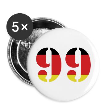 99 Numéro Jersey Allemagne - Lot de 5 grands badges (56 mm) - blanc - Devant