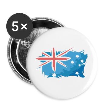 Illustration du drapeau de l’Australie Logo du signe d’art - Lot de 5 grands badges (56 mm) - blanc - Devant