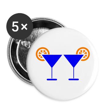 Cocktail Icon - Buttons groß 56 mm (5er Pack) - Weiß - Vorne