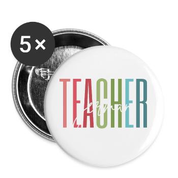 Deutsch Lehrerin Schule Geschenk - Buttons groß 56 mm (5er Pack) - Weiß - Vorne
