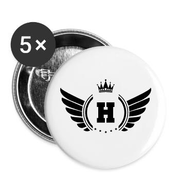 wappen h - Buttons groß 56 mm (5er Pack) - Weiß - Vorne