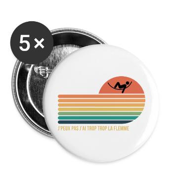 Ich kann nicht, ich bin zu faul - Buttons groß 56 mm (5er Pack) - Weiß - Vorne