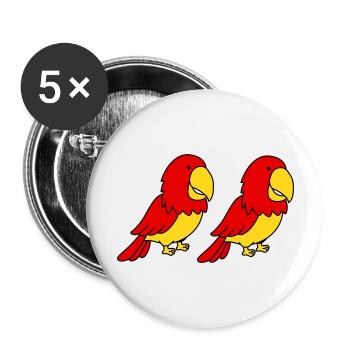 Perroquet 2 - Lot de 5 grands badges (56 mm) - blanc - Devant