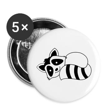racoon - Buttons groß 56 mm (5er Pack) - Weiß - Vorne