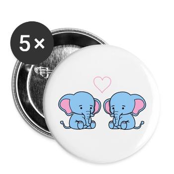 elephant love - Buttons groß 56 mm (5er Pack) - Weiß - Vorne