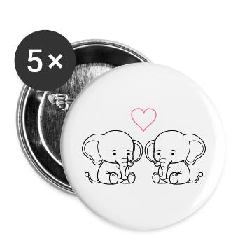 elephant love - Buttons groß 56 mm (5er Pack) - Weiß - Vorne