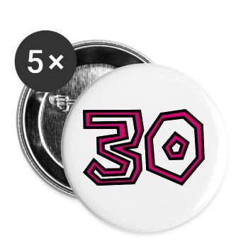 30. 30 YEARS. 30th ANNIVERSARY. 30 YEARS ANNIVERSARY. - Buttons large 2.2''/56 mm (5-pack) - white - Front