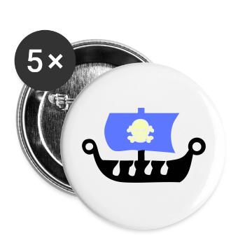 pirate ship - Buttons large 2.2''/56 mm (5-pack) - white - Front