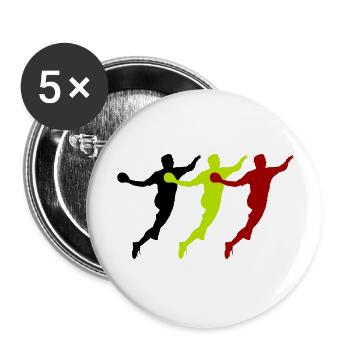 Handballeurs Belgique - Lot de 5 grands badges (56 mm) - blanc - Devant