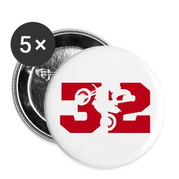 Moto 32 biker - Buttons large 2.2''/56 mm (5-pack) - white - Front
