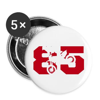 Moto 85 biker - Buttons large 2.2''/56 mm (5-pack) - white - Front