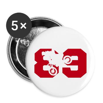 Moto 89 biker - Buttons large 2.2''/56 mm (5-pack) - white - Front