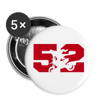 Moto 52 biker - Buttons large 2.2''/56 mm (5-pack) - white - Front