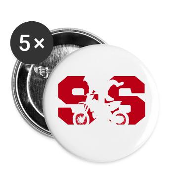 Moto 96 motard - Lot de 5 grands badges (56 mm) - blanc - Devant