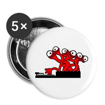 3 DJ Party Eyes Monster Alien Alien Horror - Buttons large 2.2''/56 mm (5-pack) - white - Front