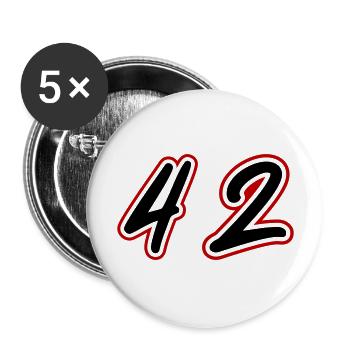 42 Symbole numérique - Lot de 5 grands badges (56 mm) - blanc - Devant