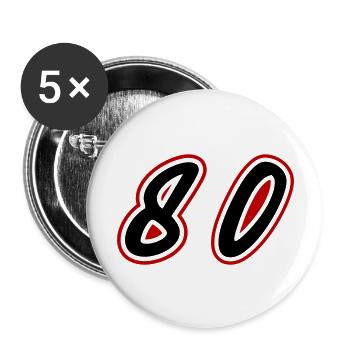 80 Zahl Symbol - Buttons groß 56 mm (5er Pack) - Weiß - Vorne