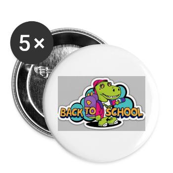 Back to school - Buttons large 2.2''/56 mm (5-pack) - white - Front