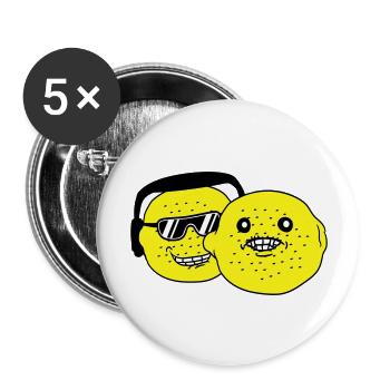 DJ Soirée Citrons Fruits Équipe Amis Équipe de fête - Lot de 5 grands badges (56 mm) - blanc - Devant