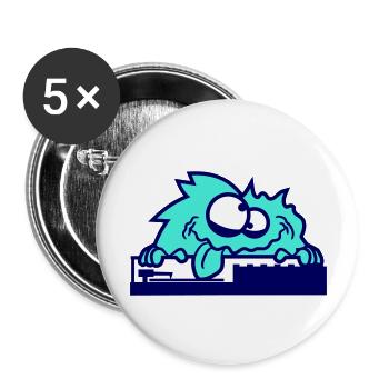 Hairy DJ Monster Horror Halloween Mixer Fun - Buttons large 2.2''/56 mm (5-pack) - white - Front