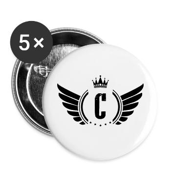Armoiries C - Lot de 5 grands badges (56 mm) - blanc - Devant
