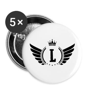 wappen l - Buttons groß 56 mm (5er Pack) - Weiß - Vorne