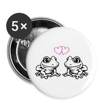 Frog Comic Love - Buttons large 2.2''/56 mm (5-pack) - white - Front