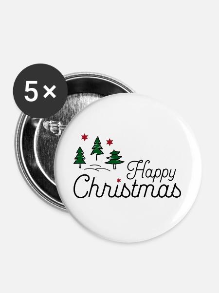Weihnachtsdesign für Weihnachtsgeschenke - Buttons groß 56 mm (5er Pack) - Weiß