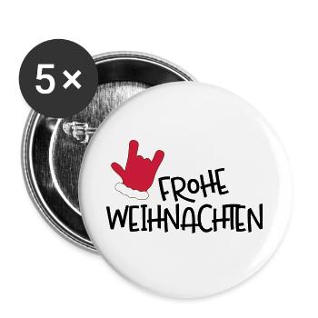 Joyeux Noël - Lot de 5 grands badges (56 mm) - blanc - Devant