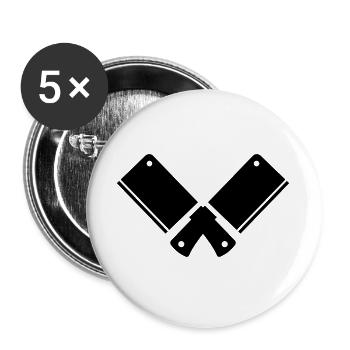 Hackmesser - Buttons groß 56 mm (5er Pack) - Weiß - Vorne