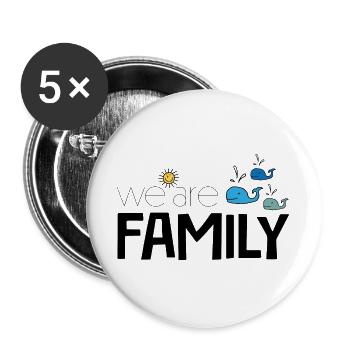 We are Family - Buttons large 2.2''/56 mm (5-pack) - white - Front
