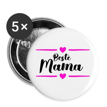Best Mom - Buttons large 2.2''/56 mm (5-pack) - white - Front