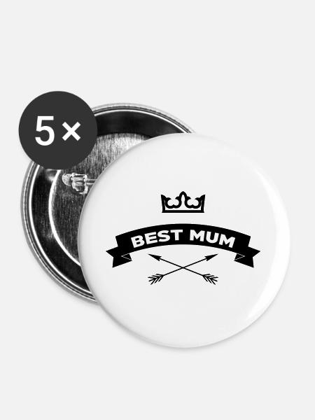 Best Mom - Mother's Day - Buttons large 2.2''/56 mm (5-pack) - white