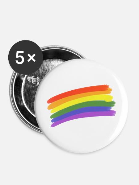 LGBTQ - Buttons groß 56 mm (5er Pack) - Weiß
