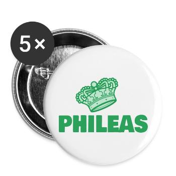 First name Phileas - Buttons large 2.2''/56 mm (5-pack) - white - Front