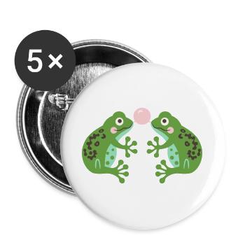 Bubble Gum Frogs L Chewing Gum Frogs - Lot de 5 grands badges (56 mm) - blanc - Devant